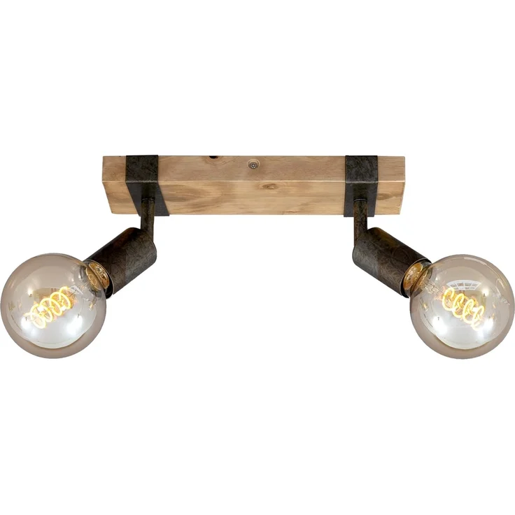 BRILONER - Deckenlampe Vintage schwenkbar, Holzbasis, E27 Fassung, max. 25 Watt, Deckenleuchte, Lampe, Wohnzimmerlampe, Schlafzimmerlampe, Küchenlampe, Deckenstrahler, 28 x 10 x 9 cm, Holz-Schwarz – Bild 1