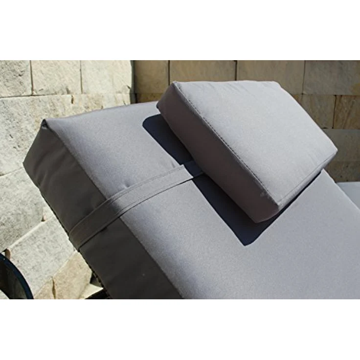 Ragnarök Möbel-Design Gartenliege Sonnenliegen Set, 3-teilig, Kopfteil in 5 Stufen verstellbar, Auflagen ca. 16 cm dick – Bild 8