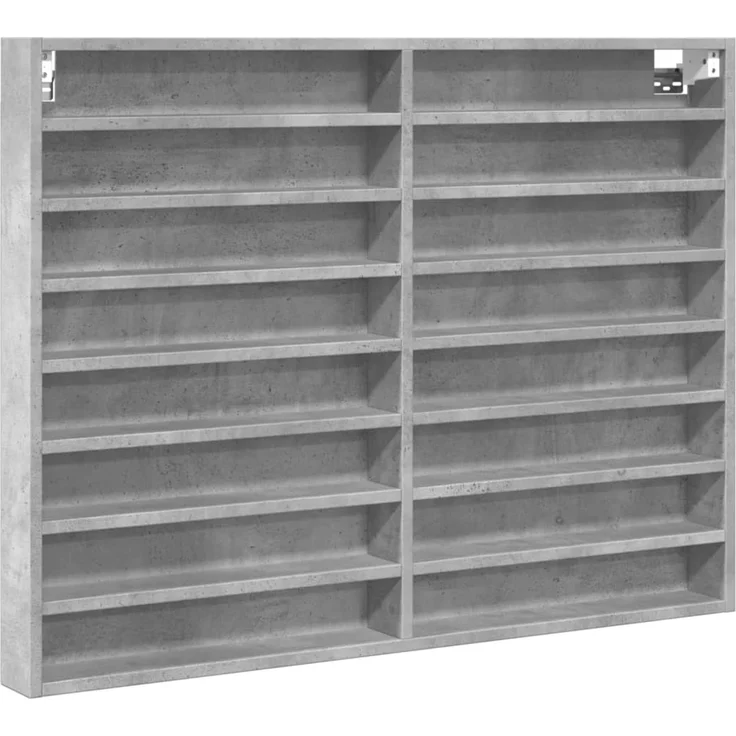 vidaXL Vitrinenschrank Betongrau 100x8,5x75 cm Holzwerkstoff 847936 – Bild 2