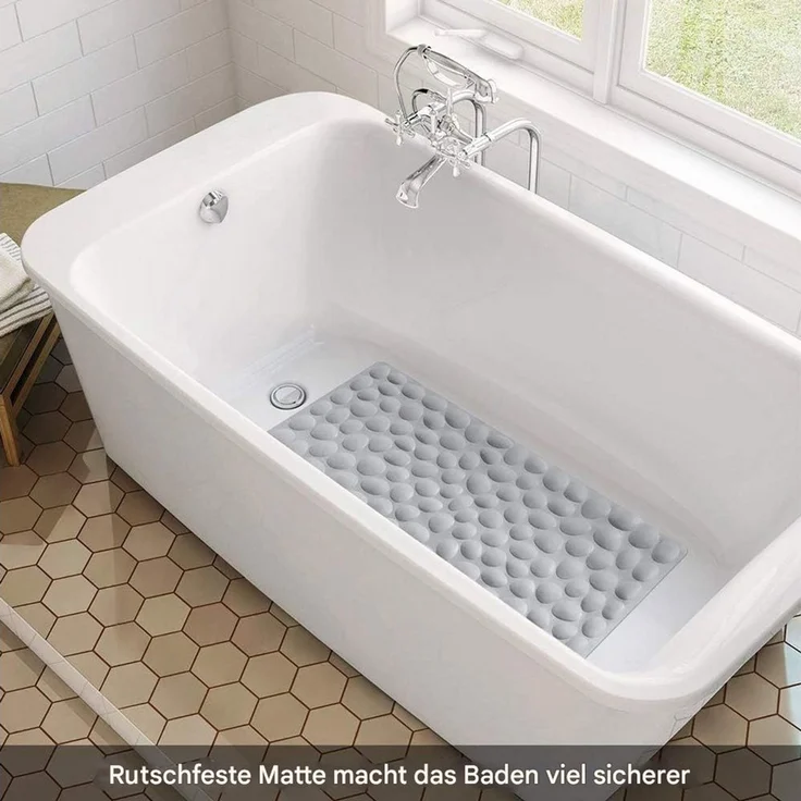 SURFOU Badematte Badewannenmatte rutschfest, Antirutschmatte für Badewanne, Badematte, Maschinenwaschbar, Naturkautschuk, Rechteck 40*80cm, Duschmatte rutschfest mit Saugnäpfen, 100% BPA-frei, schimmelresistent – Bild 2