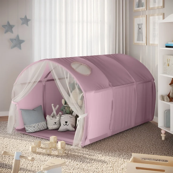 Tunnelzelt Kubby Rosa 100 x 80 cm mit Fenster und Netz Vitalispa – Bild 3
