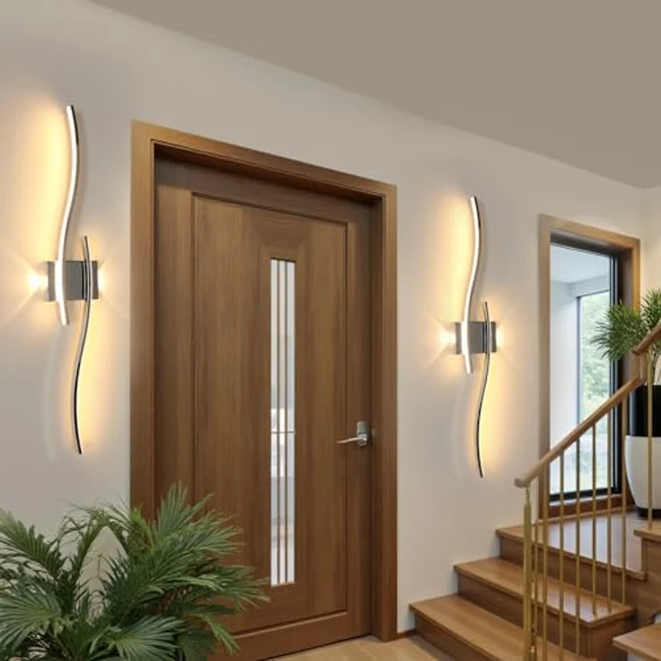 Goeco LED Wandleuchte Innen Dimmbar 89CM 29W Lange Wandlampe Flurlampe mit Fernbedienung 3000K-6500K Chrom Wandbeleuchtung LED mit Memory-Funktion für Wohnzimmer Schlafzimmer Küche – Bild 10