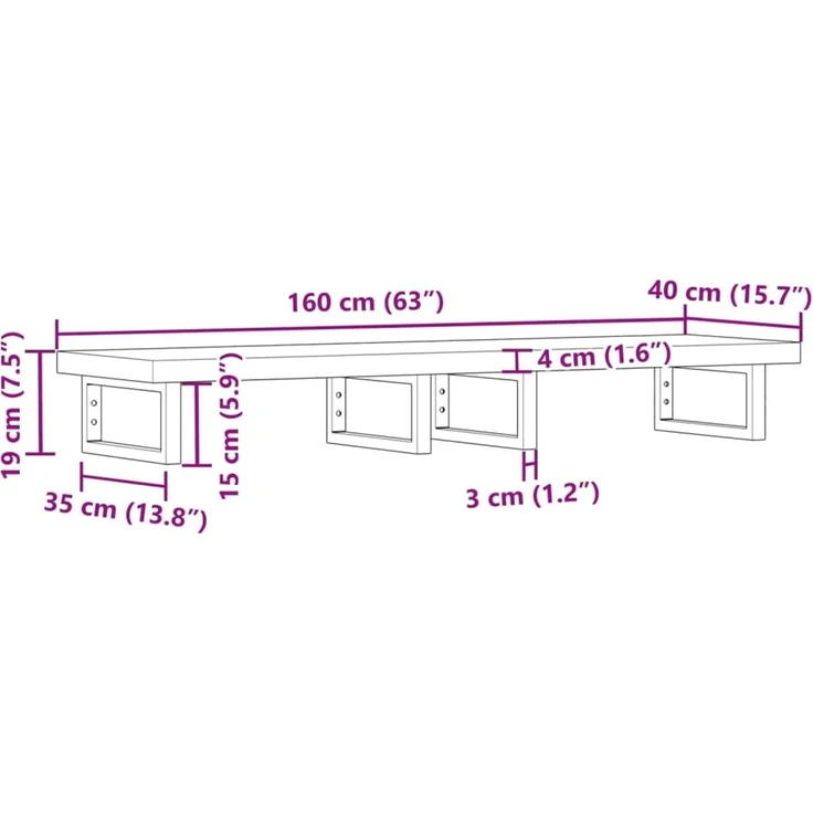 vidaXL Waschbeckenregal Wandmontage Stahl und Akazienholz 3302757 – Bild 11