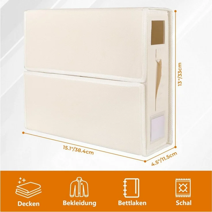 FOUORTUNATE-BEE Organizer 2 Stück Bettwäsche-Organizer, Faltbare Aufbewahrungstaschen (für Bettlaken, Aufbewahrungsbox aus Oxford-Stoff für Kleiderschrank, Unterbett und Schubladen, 2 St) – Bild 2