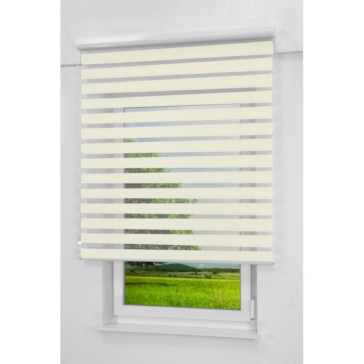 Lysel Outlet Doppelrollo Kassette Perlweiß, (B x H) 100cm x 175cm in beige/perlweiß