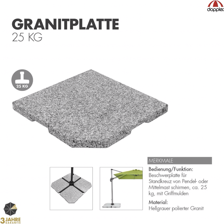 Doppler Granit Design-Platte ECO, grau, 25 kg – Bild 3