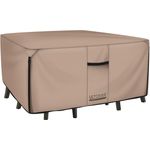 ULTCOVER Quadratische Abdeckung für Terrassentische, robuste 600D-Leinwand, wasserdicht, für Esstisch und Stühle, Allzweck-Möbelabdeckung, Größe 157,5 cm