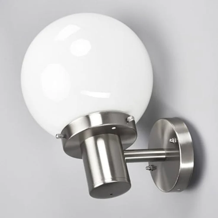 Lindby Samuel, spritzwassergeschützte Wandleuchte für Außen, moderne Aluminium-Edelstahloptik, 1-flammig E27, IP44 – Bild 5