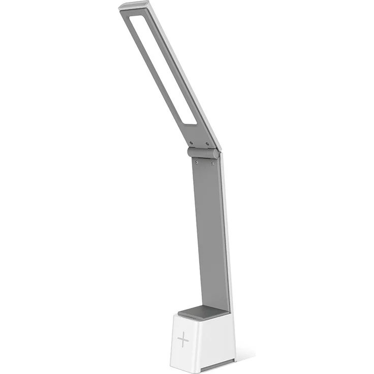 Forever Light FLB-110, klappbare LED Schreibtischlampe 5W mit dimmbaren Touch-Panels, weiß-grau