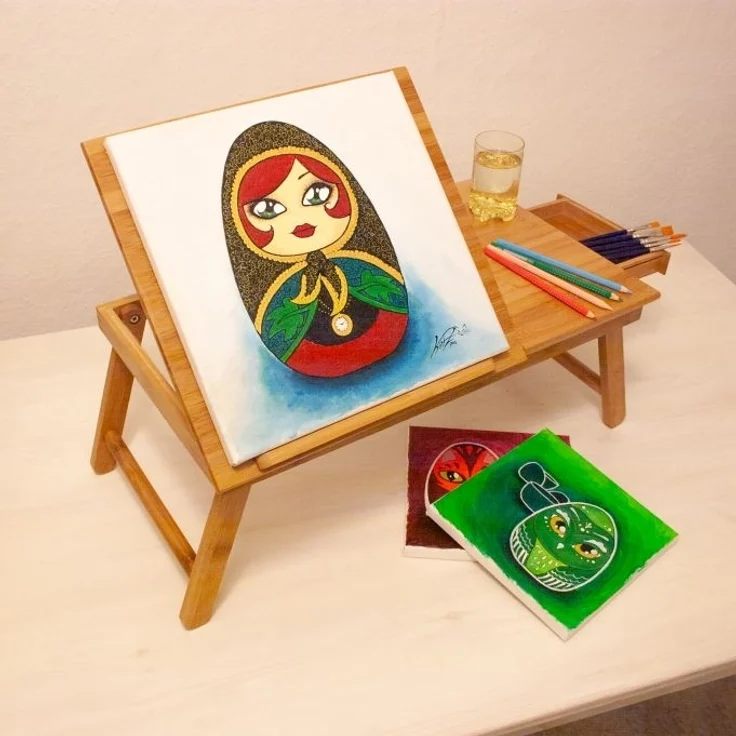 Bambus Betttablett mit Leseklappe – Bild 5