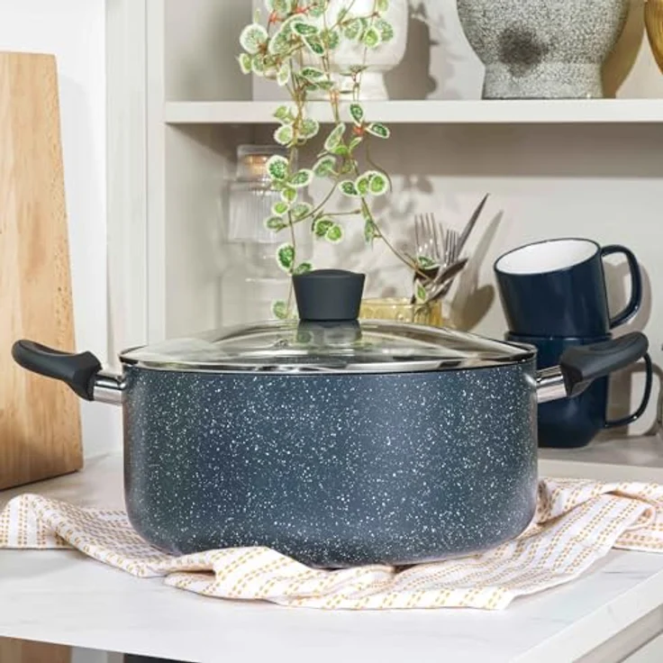 Russell Hobbs RH00849EU Nightfall Stone kochtopf, BPA-Frei, 4.5L Ungefähre Füllmenge antihaftbeschichtet 24cm töpf, Suppentopf klein mit Dampfauslass glas deckel, kochtöpfe induktion, Bakelite-griffs – Bild 5