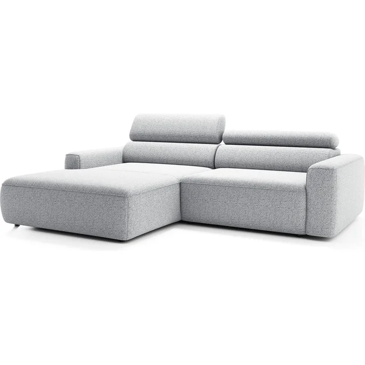 Selsey 'Fando' Ecksofa mit Schlaffunktion, L-Form, 4-Sitzer, Flechtstoff Hellgrau, 252 cm, links