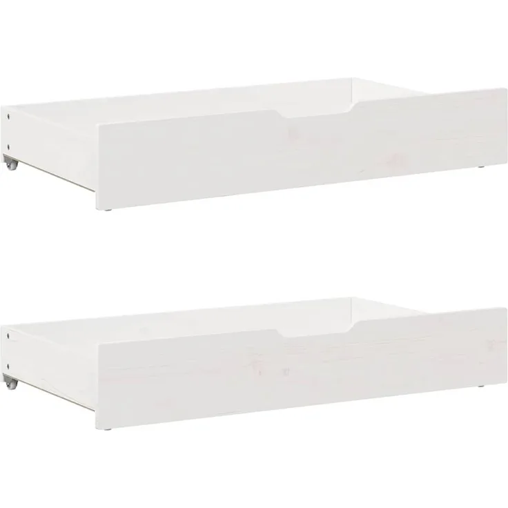 vidaXL Bettschubladen 2 Stk. Weiß 95x55x17 cm Massivholz Kiefer 850921
