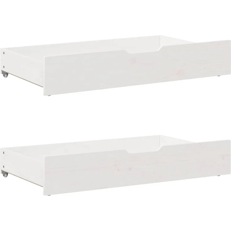 vidaXL Bettschubladen 2 Stk. Weiß 95x55x17 cm Massivholz Kiefer 850921 – Bild 1