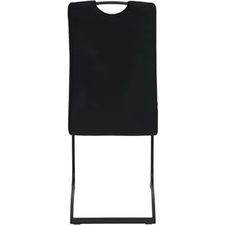 Hela Tische, 2er Set Esszimmerstuhl Freischwinger Riga, Bezug Samt Cordoptik Schwarz, Vierkant Schwinger-Gestell, Lehne mit Griff, 120kg belastbar – Bild 5