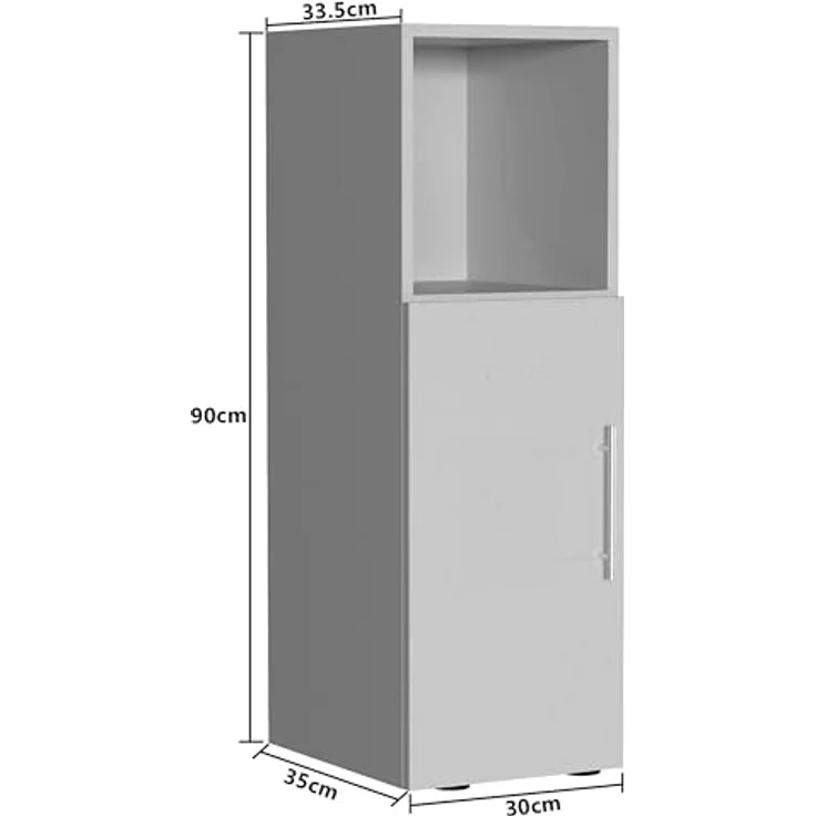 VCM Nachttisch Narila, Beistelltisch mit Drehtür und Holzstruktur-Nachbildung, H. 90 x B. 30 x T. 35 cm – Bild 3