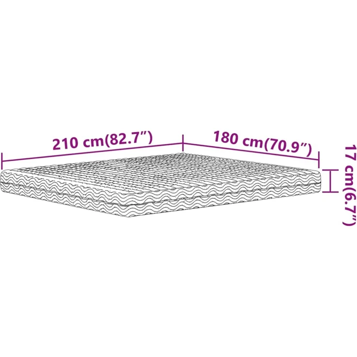 vidaXL Schaumstoffmatratze Weiß 180x210 cm Härtegrad H2 H3 4016636 – Bild 9