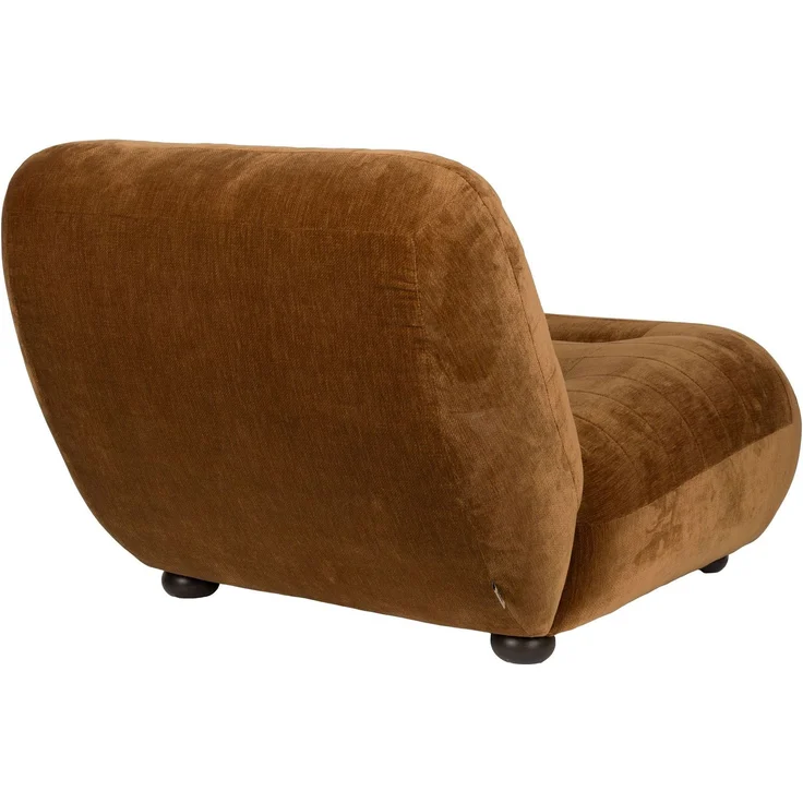 DutchBone Loungesessel Wyatt Cognac mit Veloursbezug im Boho-Chic Braun 87x101x70,5 cm – Bild 5