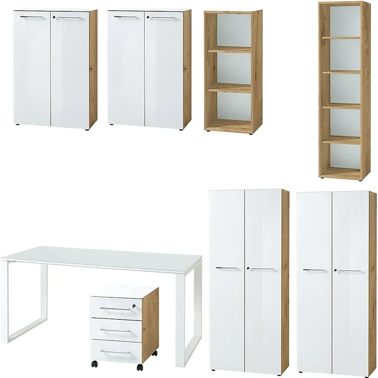 GERMANIA Bürokombination MONTERIA BHT 575x196x80 cm bunt Komplett-Büro Büro