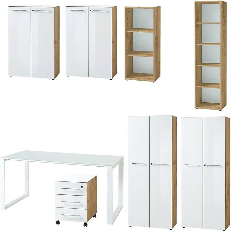 GERMANIA Bürokombination MONTERIA BHT 575x196x80 cm bunt Komplett-Büro Büro – Bild 1