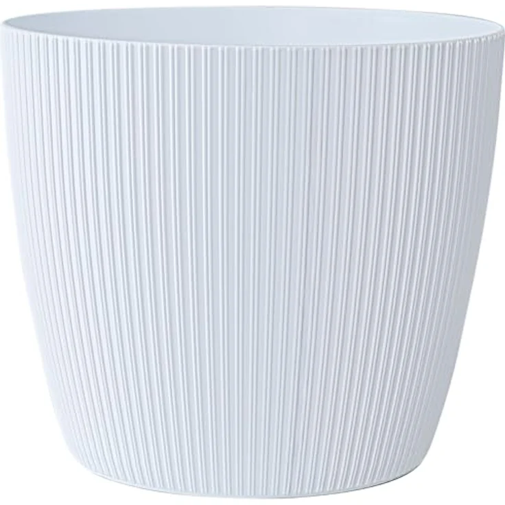KONZEPT Blumentopf groß, gerillte Struktur 26/30cm, Übertöpfe für Zimmerpflanzen, aus Kunststoff ideal für Wohnzimmer, Küche und Balkon – Bild 2
