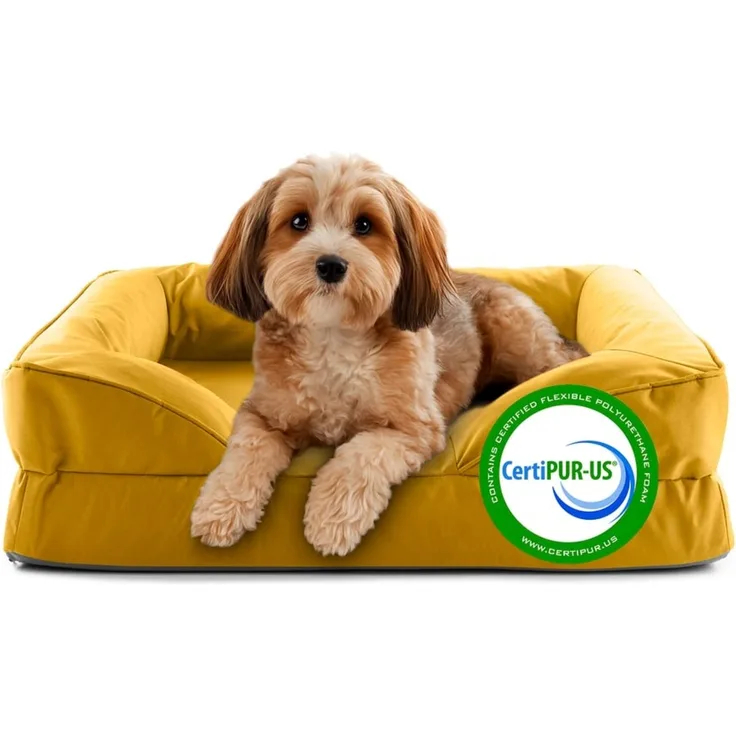 Lumaland Hundebett In-& Outdoor S 70x60x18cm senfgelb vakuumiert