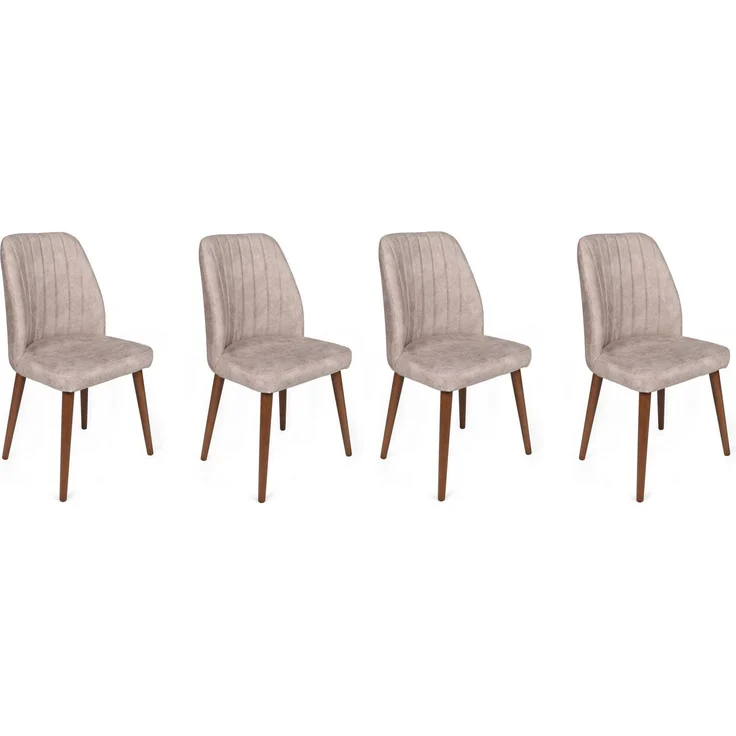 Skye Decor 'Alfa-465 V4' Stuhlset (4-teilig), Nerz / Walnuss, 50 x 90 x 49 cm – Bild 1