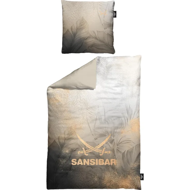 Bettwäsche SANSIBAR Satin BL 155x220 cm braun Bettbezug Bettzeug