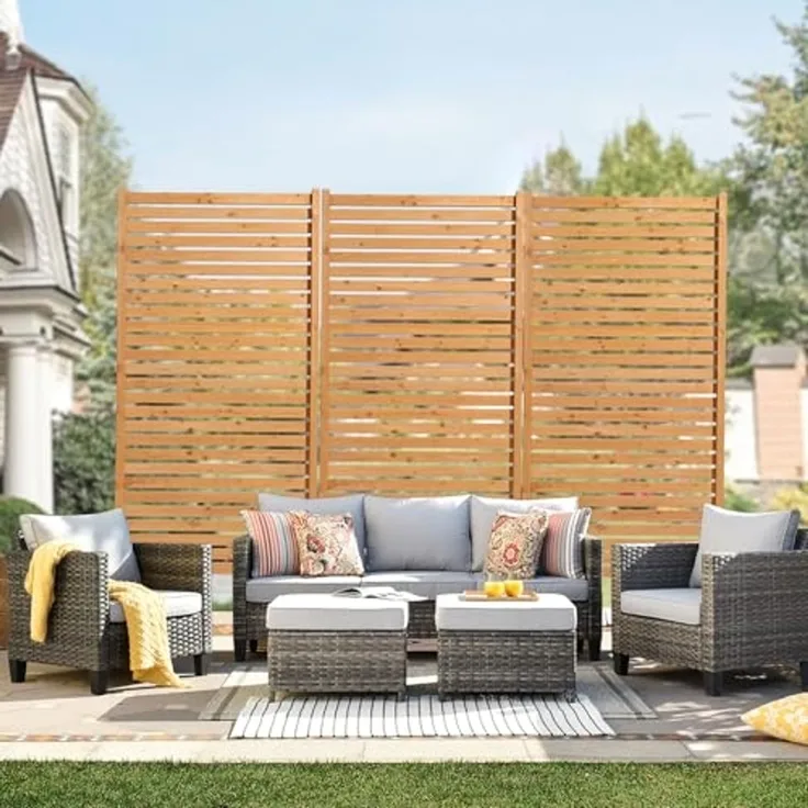 VEVOR Sichtschutz aus Holz, 91 x 6,3 x 187 cm, Raumteiler für den Außenbereich, freistehender Raumtrenner, dekorativer Trennwand für die Terrasse, Außentrennwand für Balkon, Terrasse, Rasen, Garten