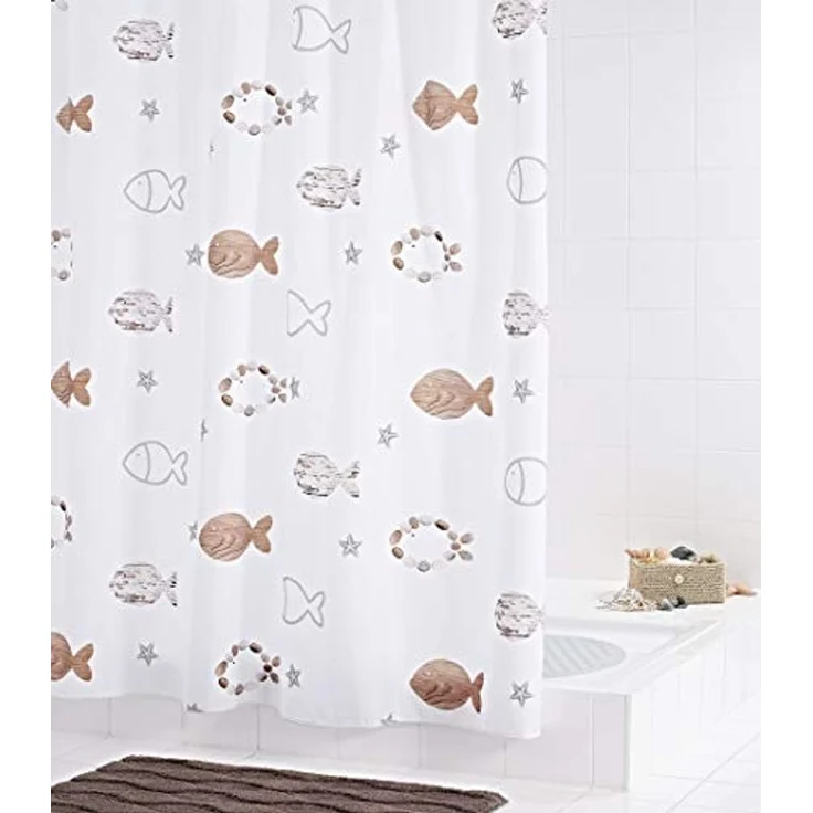 Ridder Duschvorhang Fishes beige Breite 180 cm – Bild 2