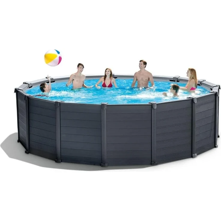 Intex 'Frame Swimming Pool Set Graphit Ø 478x124 cm', graphit, inkl. Sandfilteranlage – Bild 2