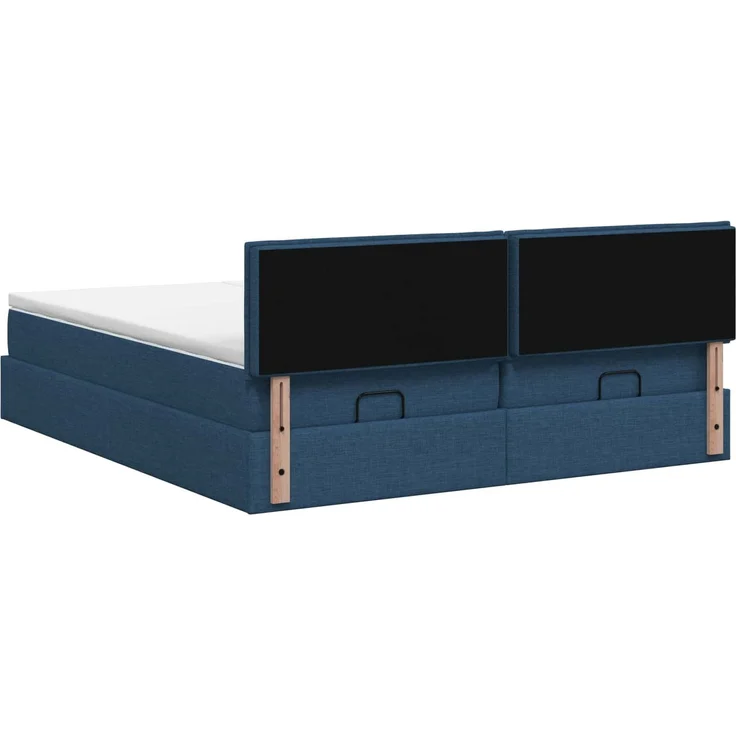 vidaXL Ottoman Bett mit Matratze mit Kopfteil 2 pcs Blau Stoff 3456683 – Bild 9
