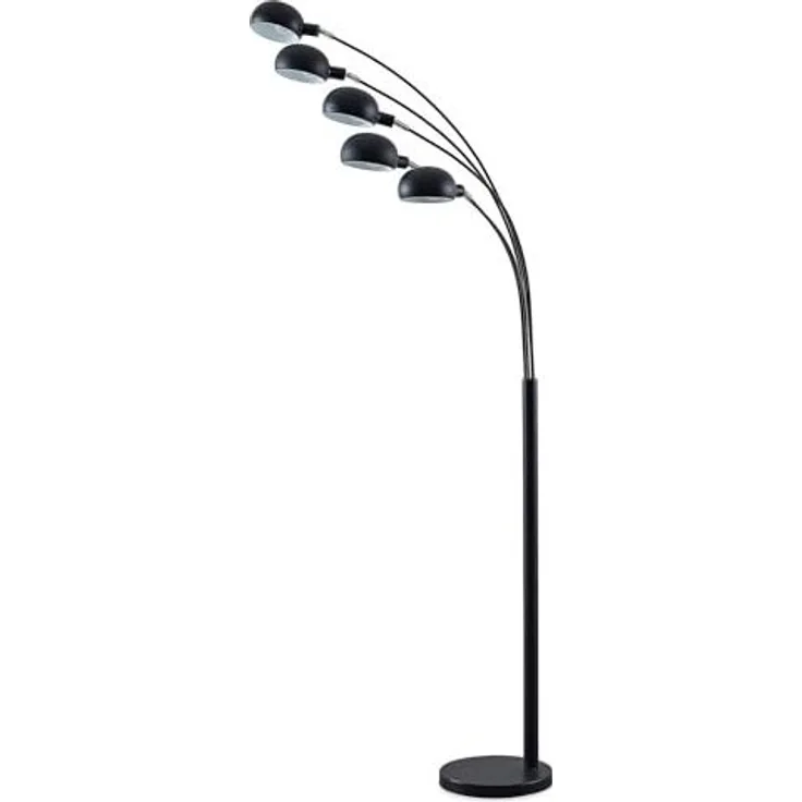 Lindby Stehlampe Jewa, Metall, Schwarz IP20, 5 x 10 W LED