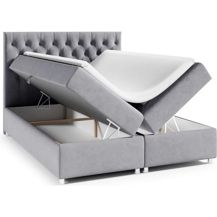Best for Home Boxspringbett mit Bettkasten Doppelbett Trinity K14 Bonellfederkern inkl 7cm Topper (140x200 160x200 180x200 200x200 cm, Bonell-Matratze, gepolstertes Kopfteil, Polsterbett versch. Größen), mit oder ohne Topper, Flexible Liefermöglichkeit... – Bild 3