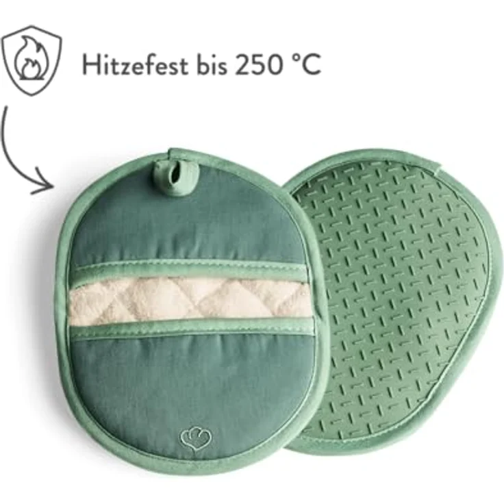 Springlane Topfhandschuhe SPRINGLANE Topflappen-Set 2-tlg. Mint, Silikon & Baumwolle, (2-tlg) – Bild 4