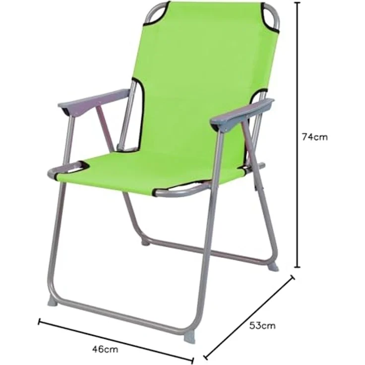 Campingstuhl Klappstuhl Stoff Lime Grün – Bild 2