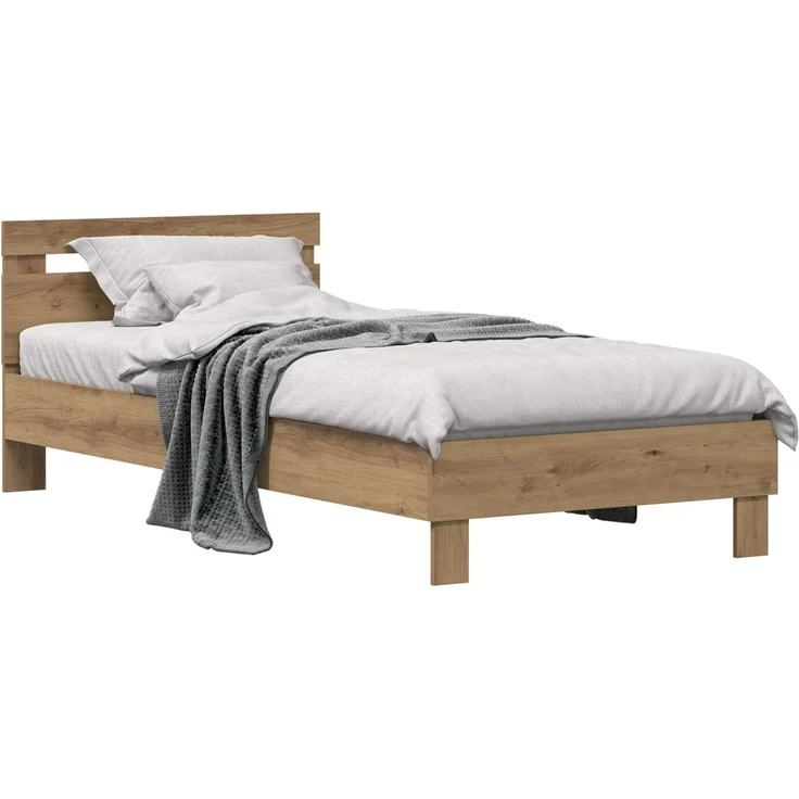 vidaXL Bettrahmen Artisan-Eiche 75 x 190 cm Holzwerkstoff 8003737 – Bild 2