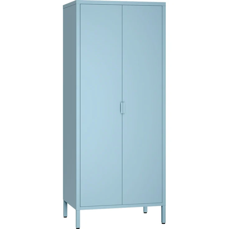 skølm 'Ituri' Kleiderschrank, Metall, 170x45x80 cm, blau, Garderobe mit 4 Fächern und 2 Kleiderstangen – Bild 2