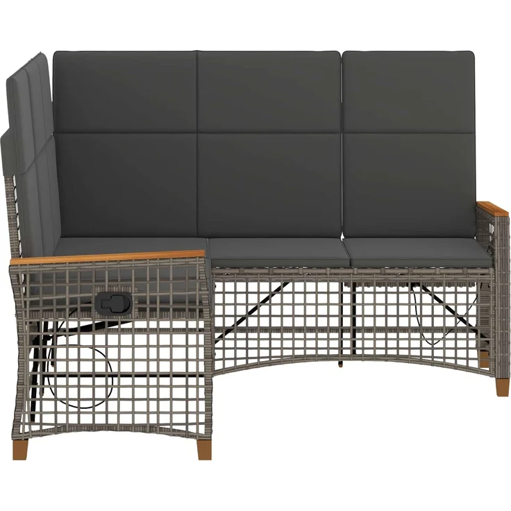 vidaXL Garten Liegesofa Set Grau und Dunkelgrau 164 x 164 x 112 cm 42026824 – Bild 6