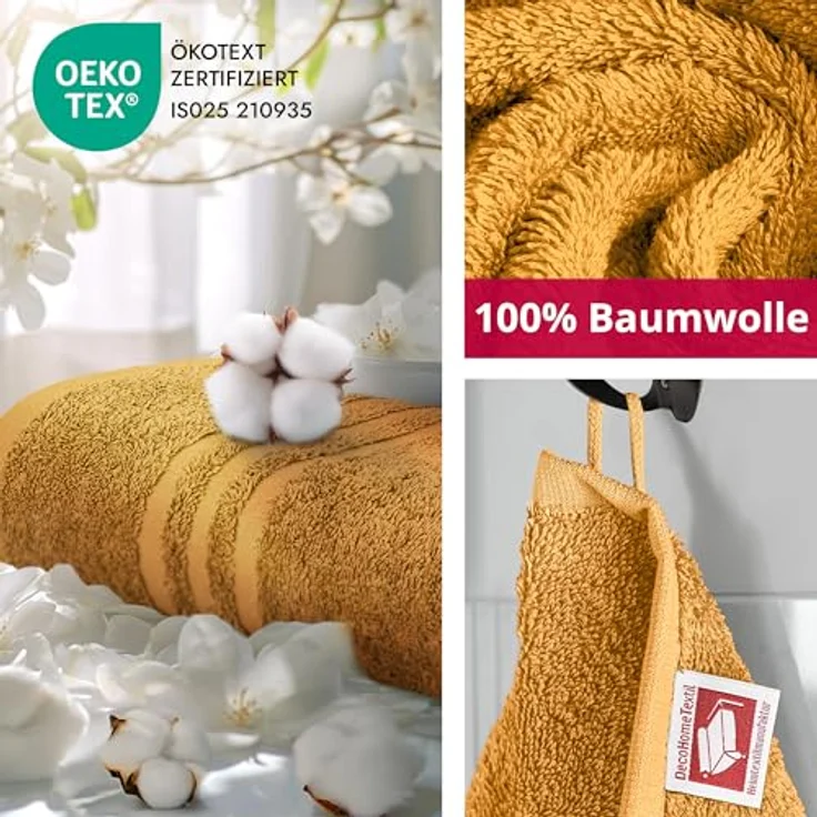 DecoHomeTextil Heimtextilmanufaktur Handtuch Handtuch Set 100% Baumwolle hochwertig kuschelweich saugstark – Bild 4