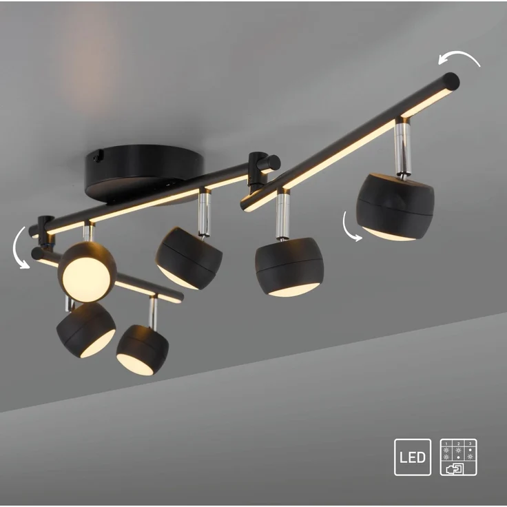 JUST LIGHT 11403-18 JARIK Deckenleuchte 6-flammig schwarz 3000K – Bild 1