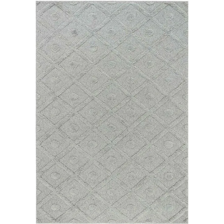 TaraCarpet Designteppich Designerteppich Tokio hoch-tief Struktur Rauten uni, rechteckig, Höhe: 20 mm, moderner scandi BOHO grau Wohnzimmer Schlafzimmer Flur 120x170 cm