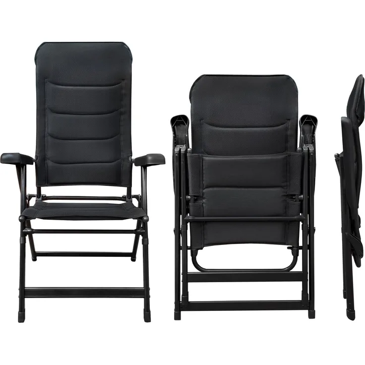 osoltus Alu Camping Klappsessel Hochlehner 3D Soft Touch Black Magic