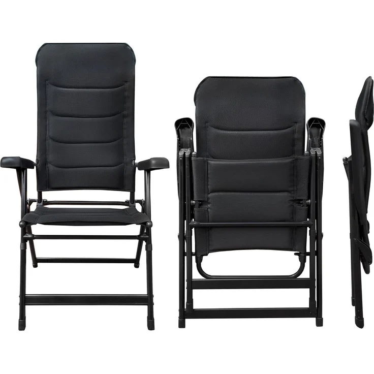 osoltus Alu Camping Klappsessel Hochlehner 3D Soft Touch Black Magic – Bild 1