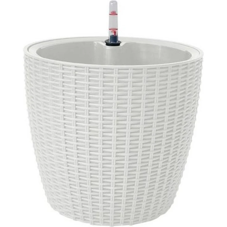 HTI-Living Blumentopf Blumentopf Nessa Hydro 27,5 cm Weiß (Stück, 1 St, 1 Übertopf), mit Wasserspeicher und Wasserstandsanzeiger – Bild 2