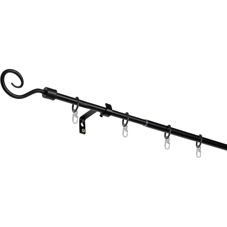 ondeco Gardinenstange Teleskopgarnitur Hook, Ø 16 mm, 1-läufig, ausziehbar, Bohren, verschraubt, Metall – Bild 3