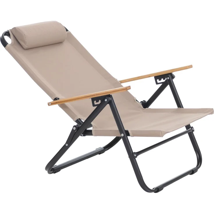 2er-Set Campingstuhl HWC-Q44, Gartenstuhl Balkonstuhl Freizeitstuhl, klappbar verstellbar Outdoor Metall Stoff ~ creme – Bild 8