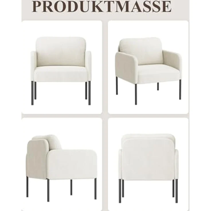 COLAMY Gepolsterter Ohrensessel 2er Set aus Samt – Moderner Lounge-Sessel mit weicher Rückenlehne, Komfortabler Sessel für Wohnzimmer, Schlafzimmer, Apartment & Leseecke, Beige – Bild 10