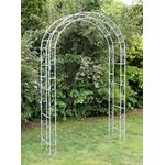 DanDiBo Rosenbogen Metall Verzinkt Breite 140 cm Rundbogen Feuerverzinkt Wetterfest Massiv Volleisen Rankhilfe