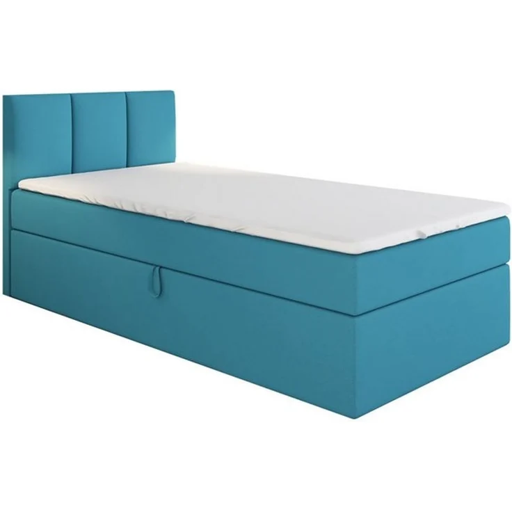 A&J MöbelLand GmbH Boxspringbett Einzelbett NASI mit Bettkasten, Topper und gepolstertem Kopfteil. (Boxspringbett mit Bettkasten und gepolstertem Kopfteil. Inclusive Topper !, TOP ANGEBOT), Länge 208 cm Höhe 106 cm – Bild 4